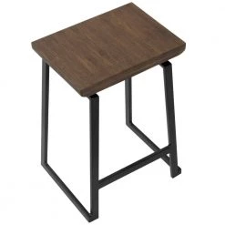 Geo 24 in. Walnut and Black Counter Stool (Set of 2) by Lumisource -Cheap Lumisource Store brown black lumisource bar stools cs geo bk bn2 a0 1000