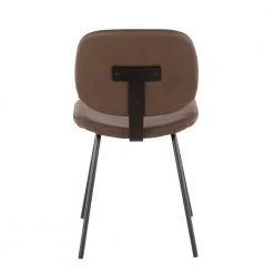 Black Metal Industrial Nunzio Chair with Brown Faux Leather (Set of 2) by Lumisource -Cheap Lumisource Store brown faux leather black metal lumisource dining chairs ch nunzio bkbn2 66 1000