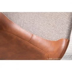 Outlaw Industrial 2-Tone Chair in Espresso Faux Leather and Brown Fabric (Set of 2) by Lumisource 16 Outlaw Industrial 2-Tone Chair in Espresso Faux Leather and Brown Fabric (Set of 2) by Lumisource -Cheap Lumisource Store brown faux leather light brown fabric lumisource dining chairs dc otlw bk bn2 1f 1000