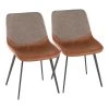 Outlaw Industrial 2-Tone Chair in Espresso Faux Leather and Brown Fabric (Set of 2) by Lumisource -Cheap Lumisource Store brown faux leather light brown fabric lumisource dining chairs dc otlw bk bn2 64 1000