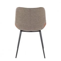 Outlaw Industrial 2-Tone Chair in Espresso Faux Leather and Brown Fabric (Set of 2) by Lumisource 13 Outlaw Industrial 2-Tone Chair in Espresso Faux Leather and Brown Fabric (Set of 2) by Lumisource -Cheap Lumisource Store brown faux leather light brown fabric lumisource dining chairs dc otlw bk bn2 66 1000