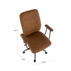 Frederick Brown Faux Leather Office Chair by Lumisource -Cheap Lumisource Store brown faux leather lumisource task chairs oc fred bk bn 40 1000