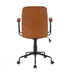 Frederick Brown Faux Leather Office Chair by Lumisource -Cheap Lumisource Store brown faux leather lumisource task chairs oc fred bk bn 66 1000