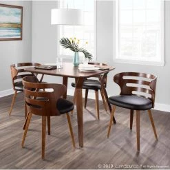 Cosi Brown Faux Leather Dining/Accent Chair with Walnut by Lumisource -Cheap Lumisource Store brown faux leather walnut lumisource dining chairs ch cosi wl bn 31 1000