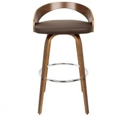 Grotto 35.25 in. Bar Stool in Brown Faux Leather and Walnut Wood (Set of 2) by Lumisource 13 Grotto 35.25 in. Bar Stool in Brown Faux Leather and Walnut Wood (Set of 2) by Lumisource -Cheap Lumisource Store brown faux leather walnut wood lumisource bar stools b30 grotto2 swvr wlbn2 31 1000