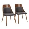 Anabelle Brown Faux Leather and Walnut Wood Side Chair (Set of 2) by Lumisource -Cheap Lumisource Store brown faux leather walnut wood lumisource dining chairs ch anbel1 wlpubn2 64 1000