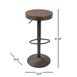 Dakota Antique and Brown Adjustable Bar Stool (Set of 2) by Lumisource 10 Dakota Antique and Brown Adjustable Bar Stool (Set of 2) by Lumisource -Cheap Lumisource Store brown wood antique metal lumisource bar stools bs dak an bn2 40 1000