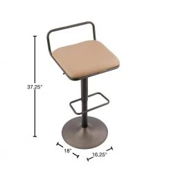 Beta Industrial Antique and Camel Faux Leather Bar Stool (Set of 2) by Lumisource 11 Beta Industrial Antique and Camel Faux Leather Bar Stool (Set of 2) by Lumisource -Cheap Lumisource Store camel antique brown lumisource bar stools bs beta an cam2 40 1000