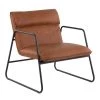 Casper Camel Faux Leather and Black Steel Arm Chair by Lumisource