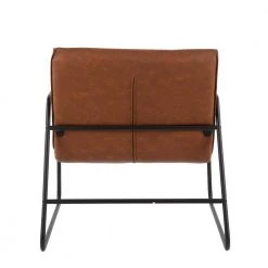 Casper Camel Faux Leather and Black Steel Arm Chair by Lumisource -Cheap Lumisource Store camel faux leather black steel lumisource accent chairs chr casperarm bkcam 66 1000