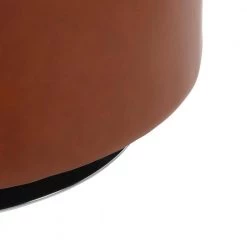 Mason Round 26 in. Camel Faux Leather and Chrome Swivel Ottoman by Lumisource -Cheap Lumisource Store camel faux leather chrome lumisource ottomans ot rndswvl26 cam 4f 1000