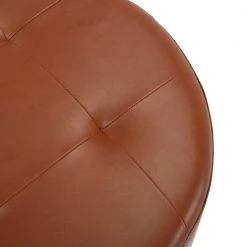 Mason Round 26 in. Camel Faux Leather and Chrome Swivel Ottoman by Lumisource -Cheap Lumisource Store camel faux leather chrome lumisource ottomans ot rndswvl26 cam c3 1000