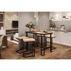 Roman 26 in. Camel Faux Leather with Grey Counter Stool (Set of 2) by Lumisource -Cheap Lumisource Store camel faux leather grey metal lumisource bar stools cs rmn gy cam2 31 1000