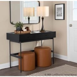 Maverick Camel Faux Leather Nesting Ottoman Set with Textured Accent by Lumisource -Cheap Lumisource Store camel faux leather lumisource ottomans ot mavnest cam 31 1000