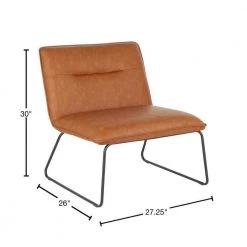 Casper Industrial Camel Faux Leather Accent Chair by Lumisource -Cheap Lumisource Store camel lumisource accent chairs chr casper bkcam 40 1000