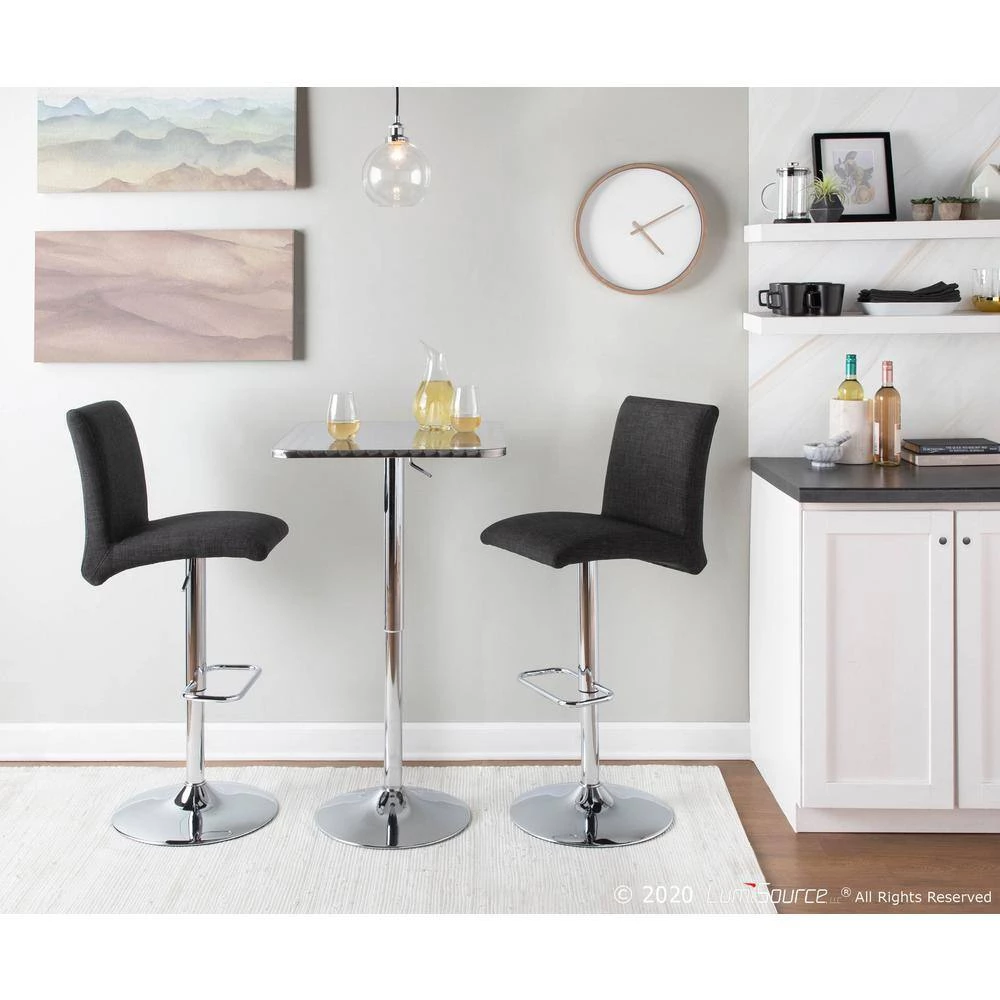 Tintori 32.25 in. Adjustable Charcoal Bar Stool by Lumisource 9 Tintori 32.25 in. Adjustable Charcoal Bar Stool by Lumisource - Image 7