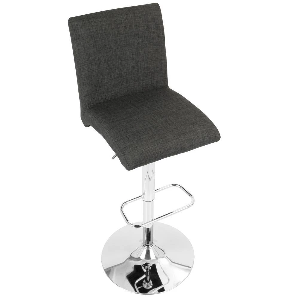Tintori 32.25 in. Adjustable Charcoal Bar Stool by Lumisource 5 Tintori 32.25 in. Adjustable Charcoal Bar Stool by Lumisource - Image 3