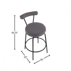 Rhonda 25.5 in. Charcoal Fabric and Black Metal Counter Height Bar Stool (Set of 2) by Lumisource -Cheap Lumisource Store charcoal fabric black metal lumisource bar stools b26 rhonda bkchar2 40 1000