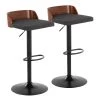 Maya 34.5 in. Adjustable Bar Stool in Charcoal Fabric and Black Metal with Walnut Backrest (Set of 2) by Lumisource -Cheap Lumisource Store charcoal fabric black metal lumisource bar stools bs maya2 swvovl wlchar2 64 1000