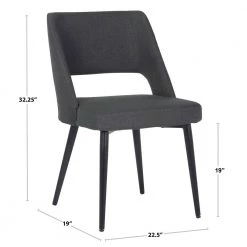 Valencia Charcoal Fabric and Black Steel Side Chair by Lumisource -Cheap Lumisource Store charcoal fabric black steel lumisource dining chairs ch valencia bkchar 1f 1000