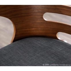 Cosini 31.75 in. Counter Height Bar Stool in Charcoal Fabric and Walnut Wood (Set of 2) by Lumisource -Cheap Lumisource Store charcoal fabric walnut wood lumisource bar stools b24 cosni2 swvr wlchar2 4f 1000