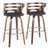 Cosini 37.25 in. Bar Stool in Charcoal Fabric and Walnut Wood (Set of 2) by Lumisource 1 Cosini 37.25 in. Bar Stool in Charcoal Fabric and Walnut Wood (Set of 2) by Lumisource -Cheap Lumisource Store charcoal fabric walnut wood lumisource bar stools b30 cosni2 swvr wlchar2 64 1000