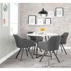 Clubhouse Pleated Charcoal Faux Leather Dining Chair (Set of 2) by Lumisource 13 Clubhouse Pleated Charcoal Faux Leather Dining Chair (Set of 2) by Lumisource -Cheap Lumisource Store charcoal faux leather lumisource dining chairs ch clbp bk cha2 31 1000