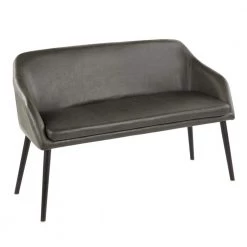 Shelton Charcoal Faux Leather Contemporary Bench by Lumisource
