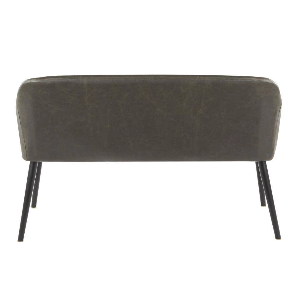 Shelton Charcoal Faux Leather Contemporary Bench by Lumisource 6 Shelton Charcoal Faux Leather Contemporary Bench by Lumisource - Image 4