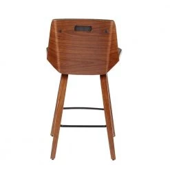 Corazza Mid-Century Modern Walnut Wood and Charcoal Fabric Counter Stool by Lumisource -Cheap Lumisource Store charcoal walnut lumisource bar stools b26 crzzx wl cha 66 1000