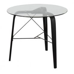 Trilogy 34 in. Round Clear Glass and Black Wood Dinette Table (Seats 2) by Lumisource -Cheap Lumisource Store clear glass black wood lumisource kitchen dining tables dt trilogy34 bkgl 31 1000