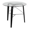 Trilogy 34 in. Round Clear Glass and Black Wood Dinette Table (Seats 2) by Lumisource -Cheap Lumisource Store clear glass black wood lumisource kitchen dining tables dt trilogy34 bkgl 64 1000