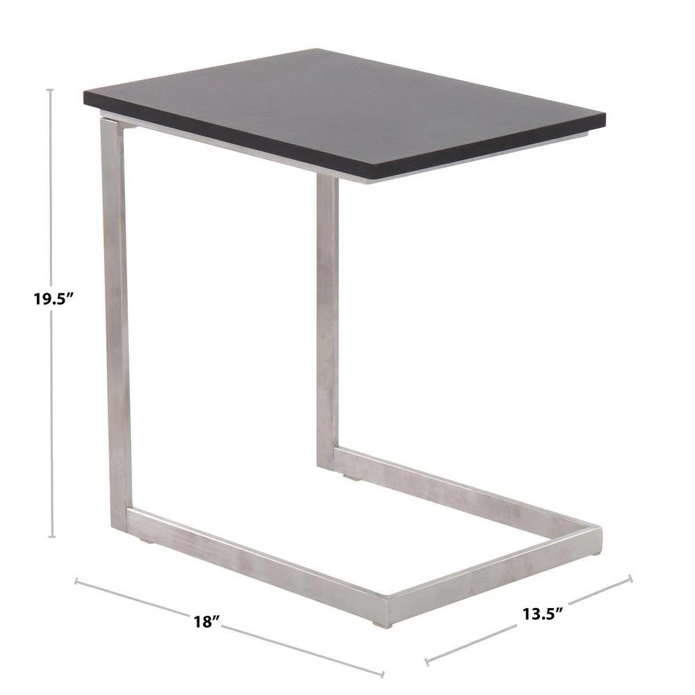 Zenn 15.75 in. Clear Glass and Black Wood Square Nesting Table by Lumisource 9 Zenn 15.75 in. Clear Glass and Black Wood Square Nesting Table by Lumisource - Image 7