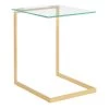 Zenn Contemporary Clear Glass Gold Top End Table by Lumisource -Cheap Lumisource Store clear glass gold lumisource end side tables tb zenn au gls 64 1000