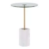 Symbol 24 in. Clear Glass, Gold Metal and White Marble Side Table by Lumisource 2 Symbol 24 in. Clear Glass, Gold Metal and White Marble Side Table by Lumisource -Cheap Lumisource Store clear glass gold metal white marble lumisource end side tables tb symbol wmaugl 64 1000
