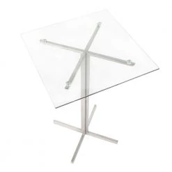 Fuji Stainless Steel Square Bar Table with Clear Glass Top by Lumisource -Cheap Lumisource Store clear glass lumisource bar tables bt fujisq ss gl a0 1000