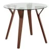 Folia 35 in. Round Clear Glass and Walnut Wood Dining Table (Seats 4) by Lumisource -Cheap Lumisource Store clear glass walnut wood lumisource kitchen dining tables dt folia rnd wlcl 64 1000