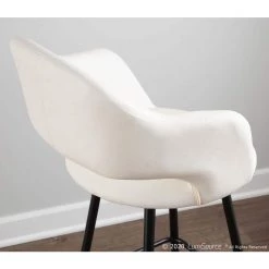 Margarite 29 in. Cream Faux Leather Upholstery Bar Stool (Set of 2) by Lumisource -Cheap Lumisource Store cream black lumisource bar stools b30 marg bk cr2 4f 1000