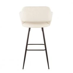 Margarite 29 in. Cream Faux Leather Upholstery Bar Stool (Set of 2) by Lumisource -Cheap Lumisource Store cream black lumisource bar stools b30 marg bk cr2 66 1000