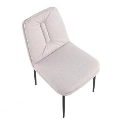 Smith Cream Fabric & Black Steel Dining Chair (Set of 2) by Lumisource -Cheap Lumisource Store cream fabric black steel lumisource dining chairs ch smith bkcr2 a0 1000