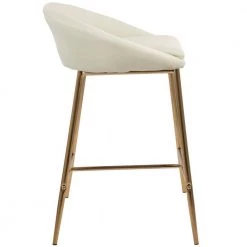 Matisse 26 in. Gold and Cream Fabric Upholstered Counter Stool (Set of 2) by Lumisource -Cheap Lumisource Store cream fabric gold lumisource bar stools b26 matse aucr2 66 1000