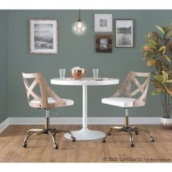 Charlotte Cream Fabric & White Washed Wood Task Chair by Lumisource -Cheap Lumisource Store cream fabric white washed wood lumisource task chairs oc charlot wwcr 31 1000