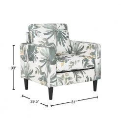 Wendy Cream Fabric with Green Floral Print and Black Wood Arm Chair by Lumisource 13 Wendy Cream Fabric with Green Floral Print and Black Wood Arm Chair by Lumisource -Cheap Lumisource Store cream fabric with green floral print lumisource accent chairs chr wendy btncl bkgn 40 1000