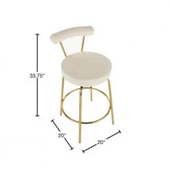 Rhonda 26 in.Cream Velvet and Gold Metal Glam Counter Stool (Set of 2) by Lumisource 11 Rhonda 26 in.Cream Velvet and Gold Metal Glam Counter Stool (Set of 2) by Lumisource -Cheap Lumisource Store cream gold lumisource bar stools b26 rhonda aucr2 40 1000