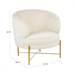 Chloe Cream Velvet and Gold Accent Chair by Lumisource -Cheap Lumisource Store cream lumisource accent chairs chr chloe auvcr 40 1000