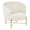 Chloe Cream Velvet and Gold Accent Chair by Lumisource