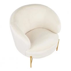 Chloe Cream Velvet and Gold Accent Chair by Lumisource -Cheap Lumisource Store cream lumisource accent chairs chr chloe auvcr a0 1000