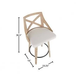 Charlotte 26 in. Cream Fabric and White Washed Wood Counter Stool (Set of 2) by Lumisource -Cheap Lumisource Store cream lumisource bar stools b26 charlot wwcr2 40 1000