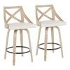 Charlotte 26 in. Cream Fabric and White Washed Wood Counter Stool (Set of 2) by Lumisource -Cheap Lumisource Store cream lumisource bar stools b26 charlot wwcr2 64 1000