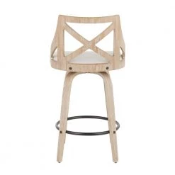 Charlotte 26 in. Cream Fabric and White Washed Wood Counter Stool (Set of 2) by Lumisource -Cheap Lumisource Store cream lumisource bar stools b26 charlot wwcr2 66 1000